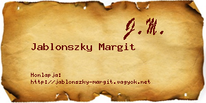 Jablonszky Margit névjegykártya
